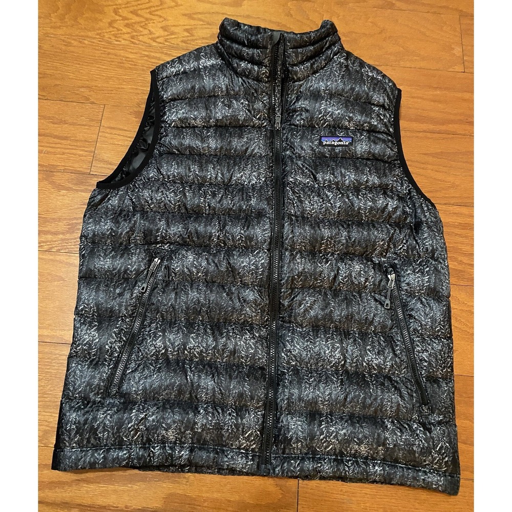 Patagonia Men's Down Sweater Vest Full Zip‎ Puffer Medium Camo Goose Down M